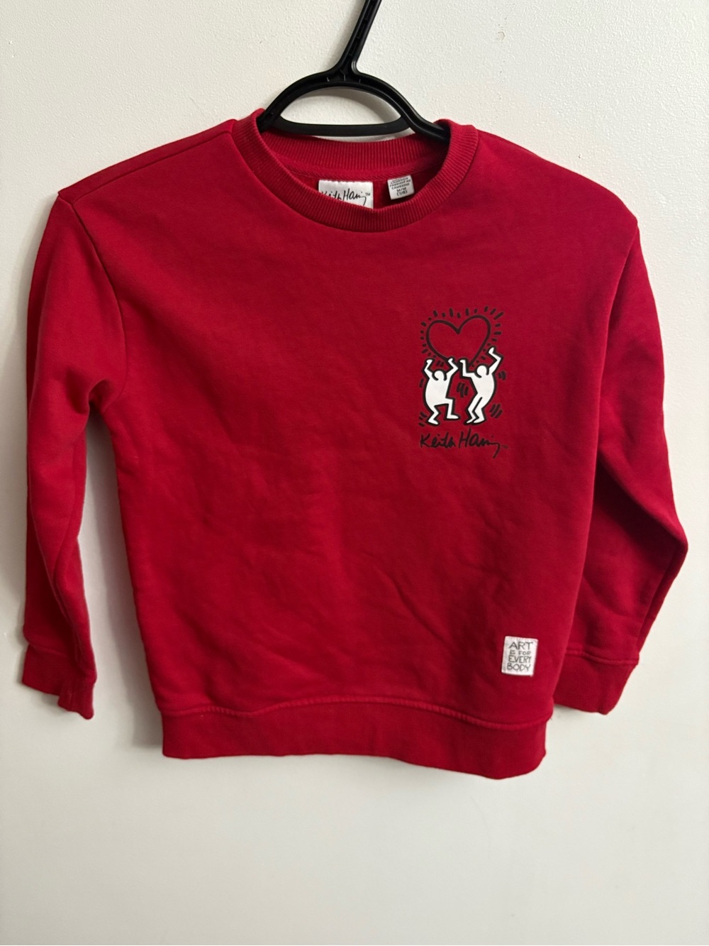 NWOT Keith Haring Kids Red Long Sleeve Graphic Sweatshirt 7-8 years